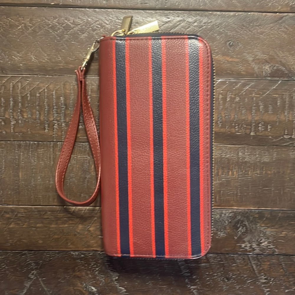 Red and blue wallet
